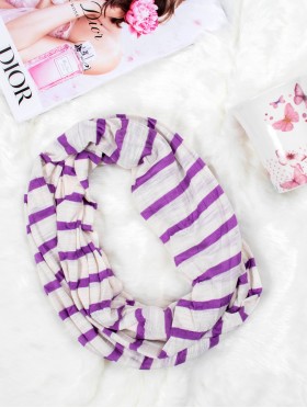 Jersey Striped Double Loop Scarf